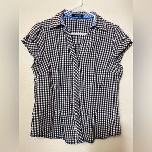 TaiFun short sleeve gingham button down shirt